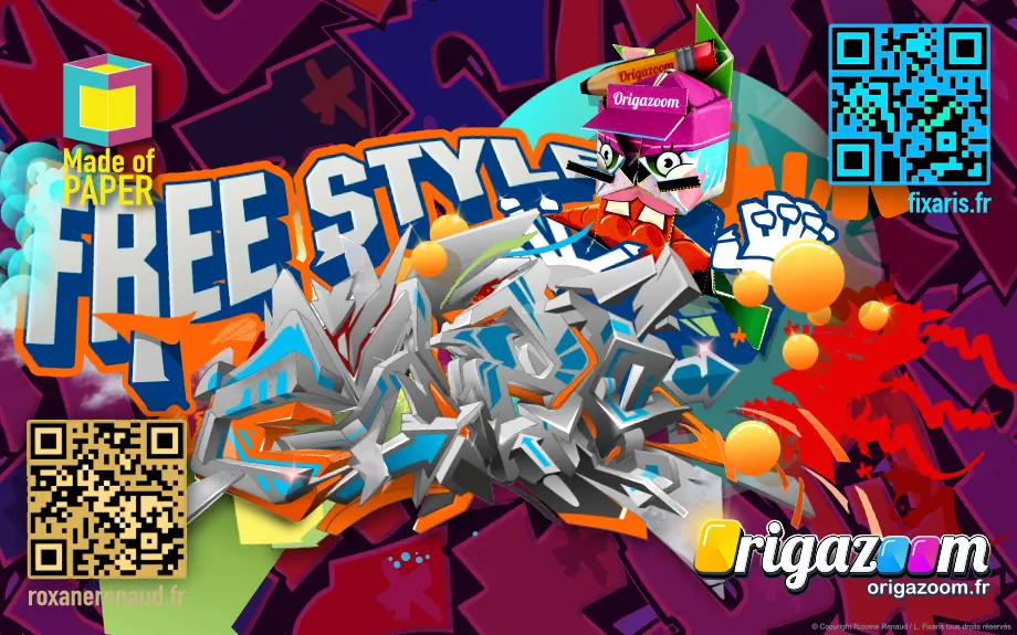 Création artistique Origazoom — détails de pliage 3D