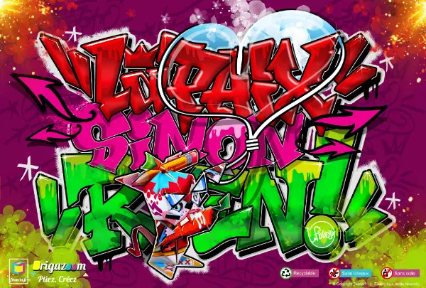 Toile graffiti la paix 01