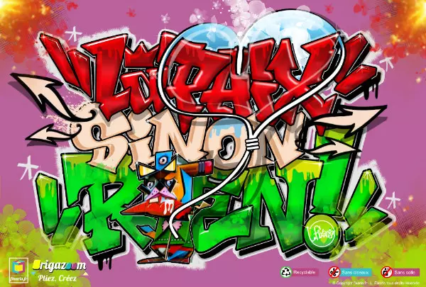 Toile graffiti la paix 10